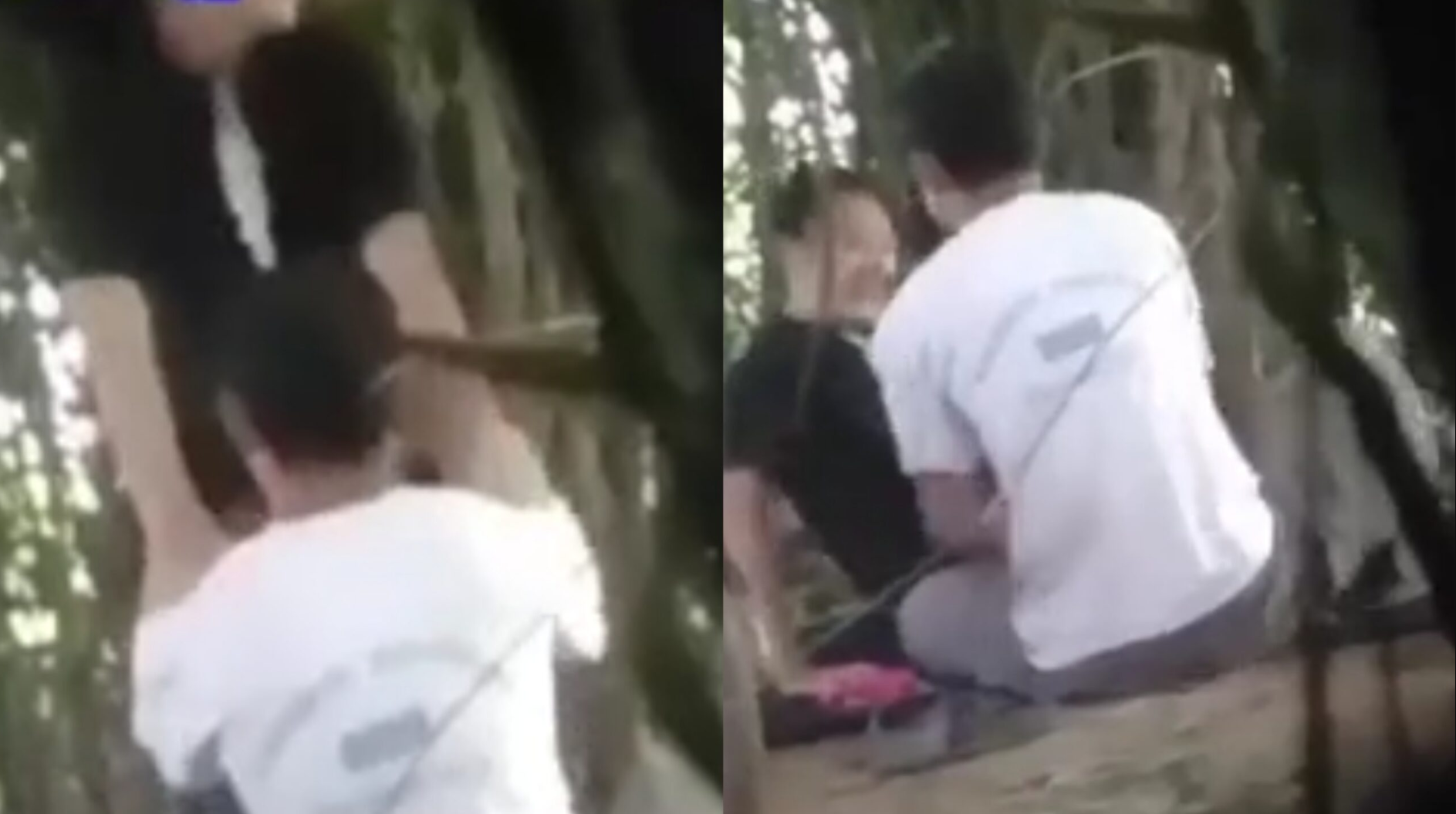 သစ်ပင်အောက်မှာ ချောင်းရိုက်ခံရသော စုံတွဲ