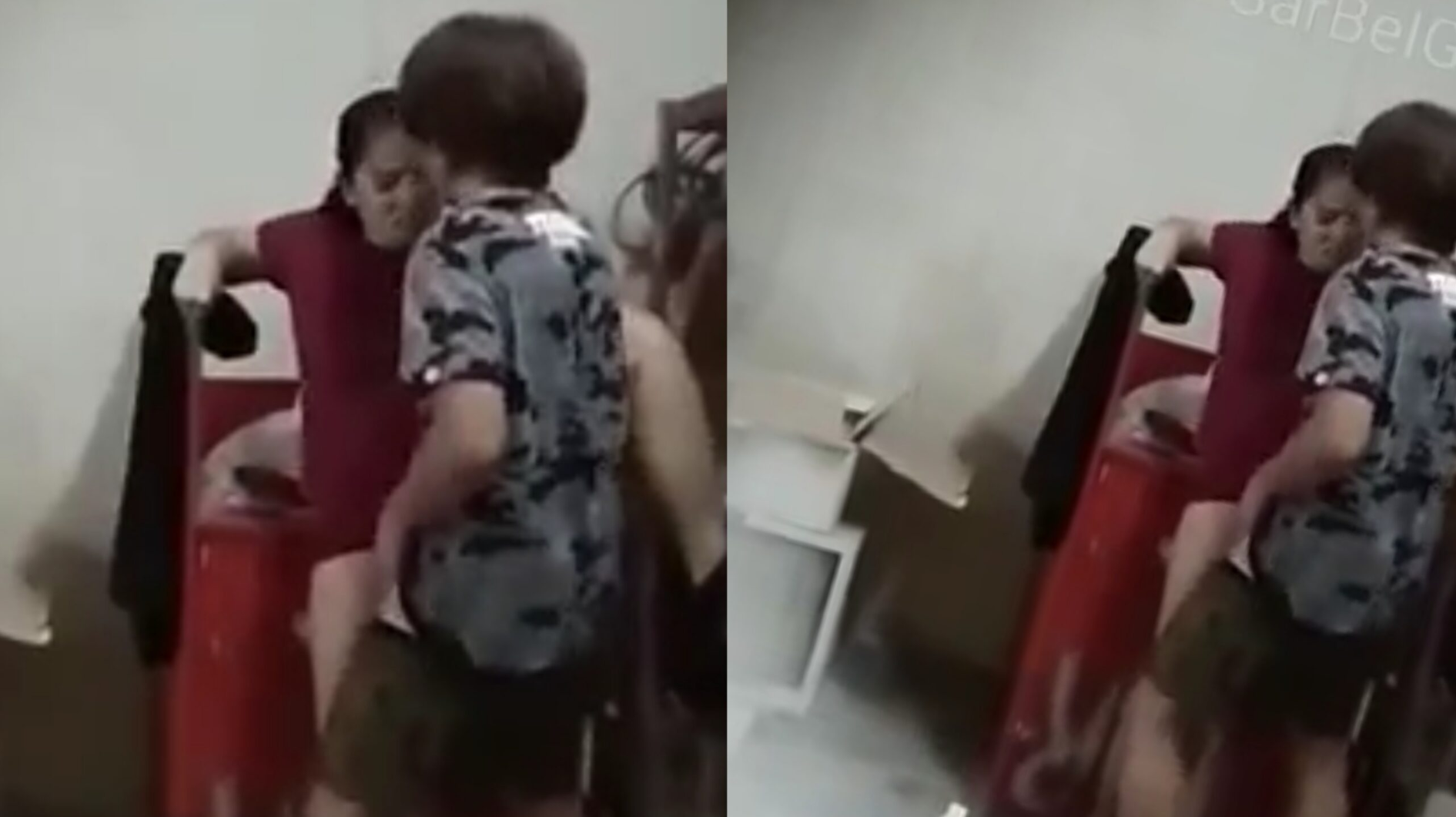 အလုပ်ခန်းထဲ ပန်ကာ ဖွင့်ပြီး ဆွဲနေတဲ့ စုံတွဲ